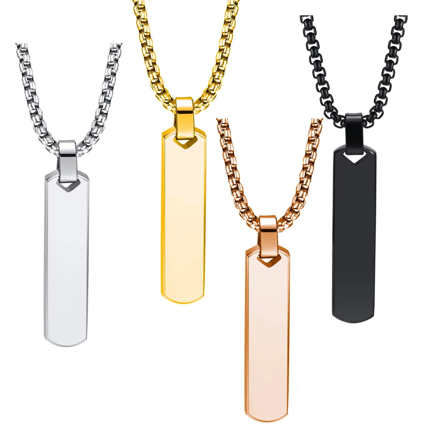 Personalisierte Edelstahl Halskette "Collana Con Barra Btereo no.985" - PITANI