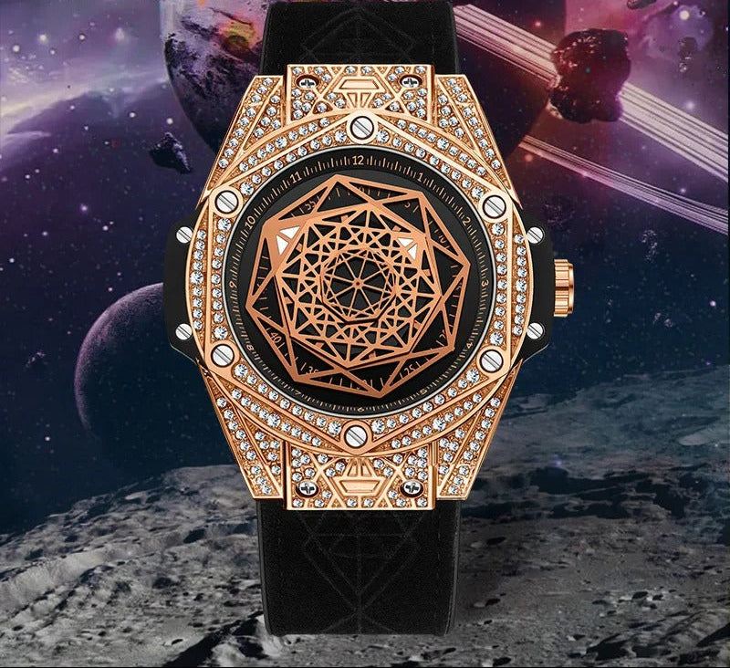 Außergewöhnliche Glitzer Armbanduhr "Quarzo Lusso Diamante no.260" - PITANI