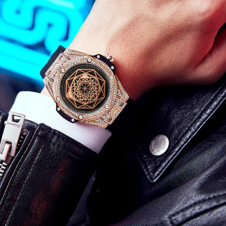 Außergewöhnliche Glitzer Armbanduhr "Quarzo Lusso Diamante no.260" - PITANI
