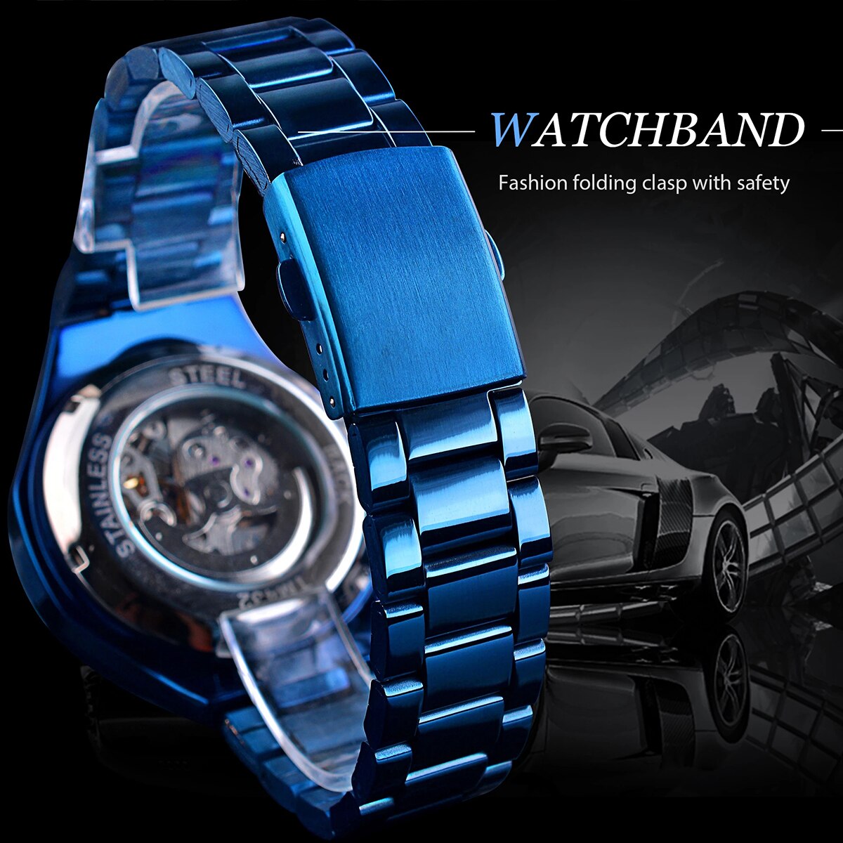 Edelstahl Automatik Armbanduhr "Orologi Blu no.421" - PITANI