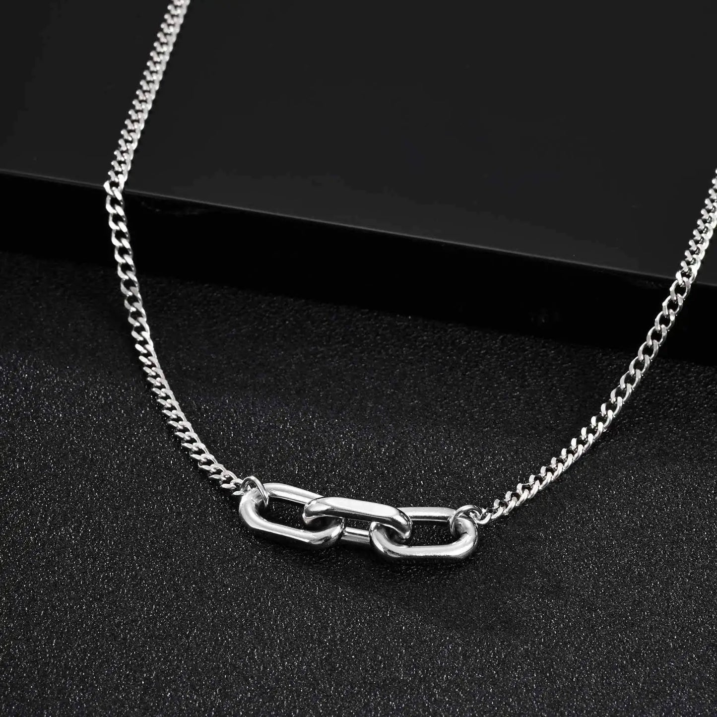Edelstahl Halskette "Collare con maglie in metallo color argento no.4259" - PITANI
