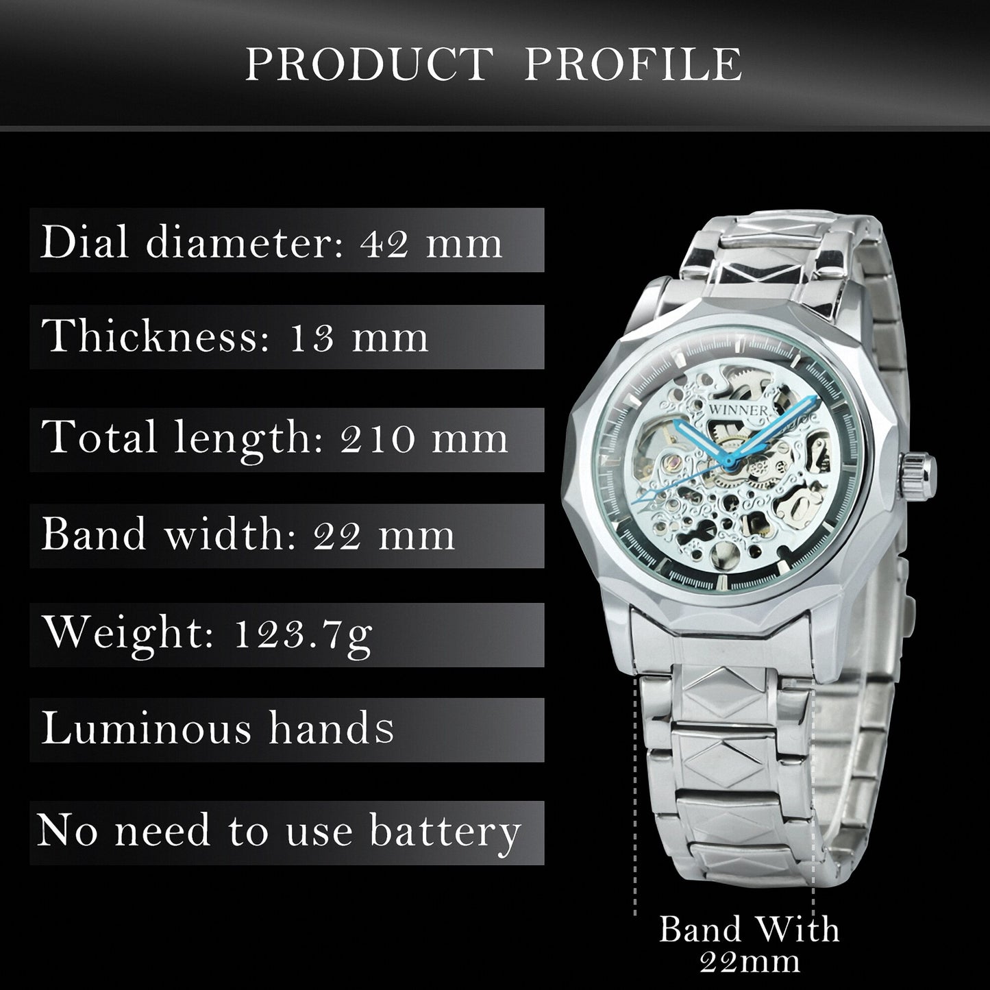 Edelstahl Automatik Armbanduhr "Vincitore no.424" - PITANI