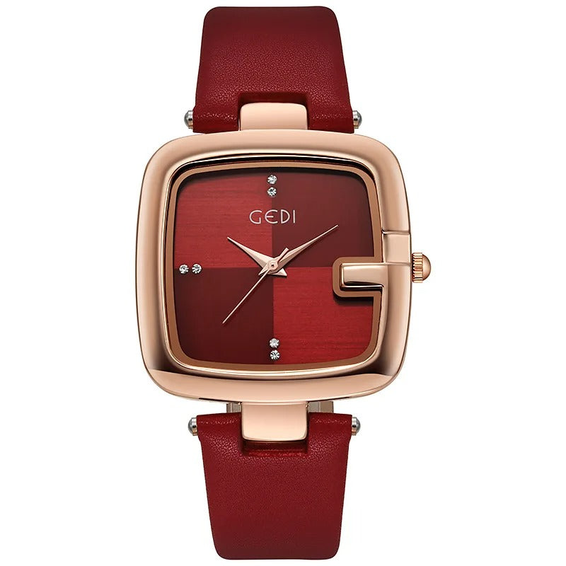 Leder Armbanduhr mit kariertem Ziffernblatt "Orologi Da Regalo Impermeabili no.3139" - PITANI
