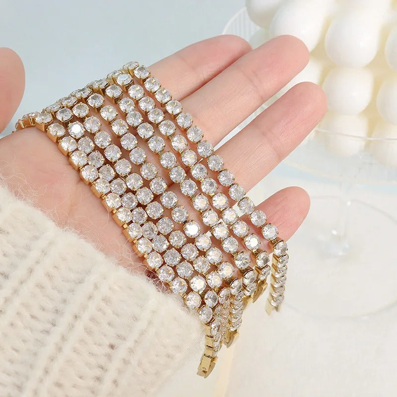 Edelstahl Glitzer Armband mit verschiedenen Zirconia "Minimalismo Incorpora Zircone no.5216" - PITANI