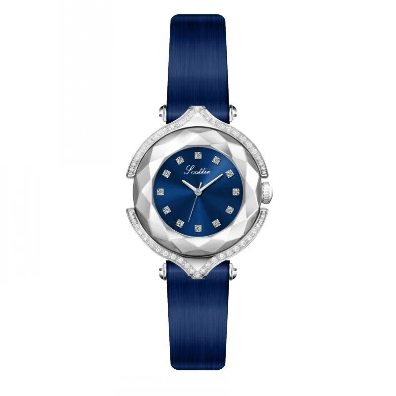 Glitzer Armbanduhr mit kunstvoll geschwungener Lünette "Moda Impermeabile Da Donna no.3094" - PITANI