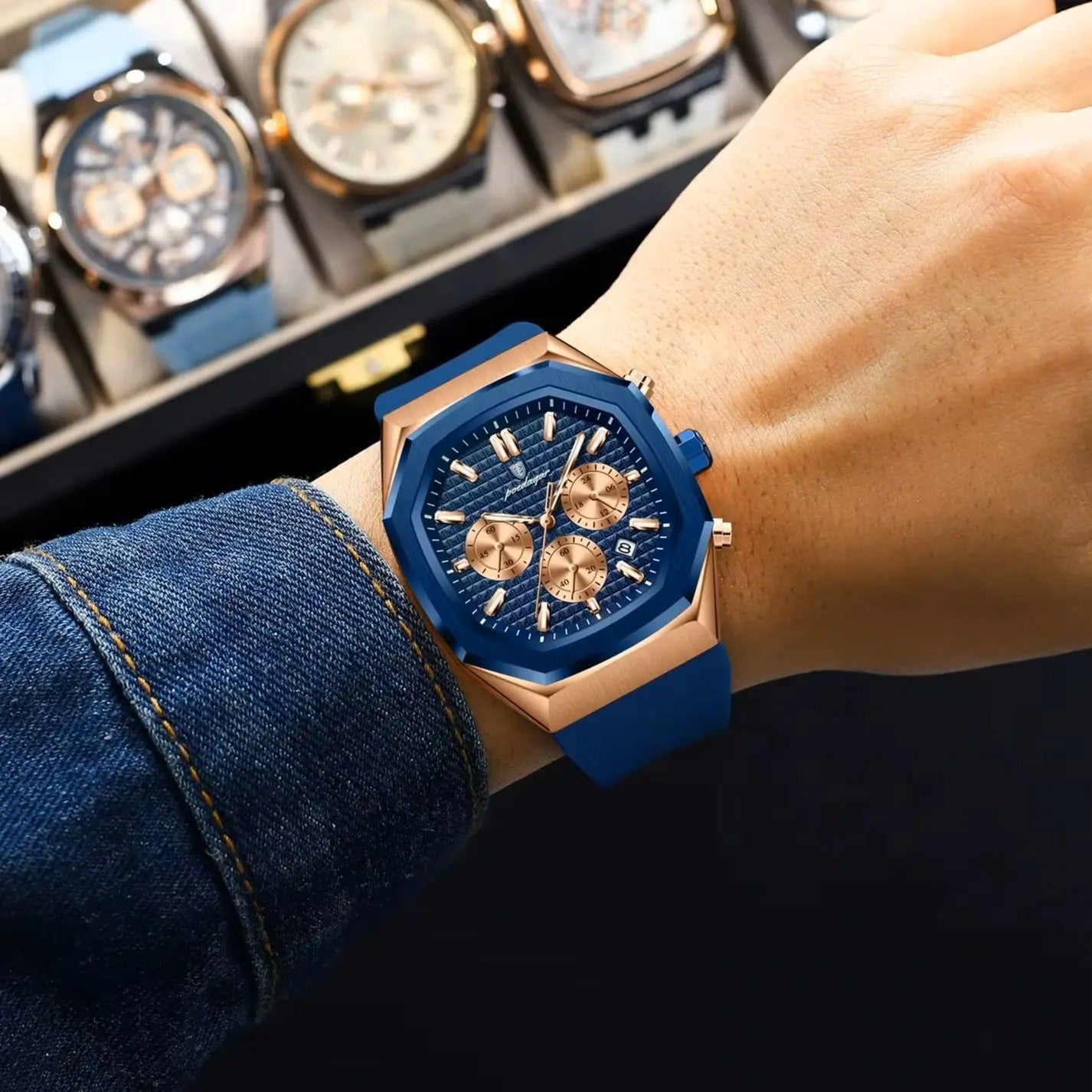 Edelstahl Armbanduhr "Cronografo Data Uomo no.413" - PITANI