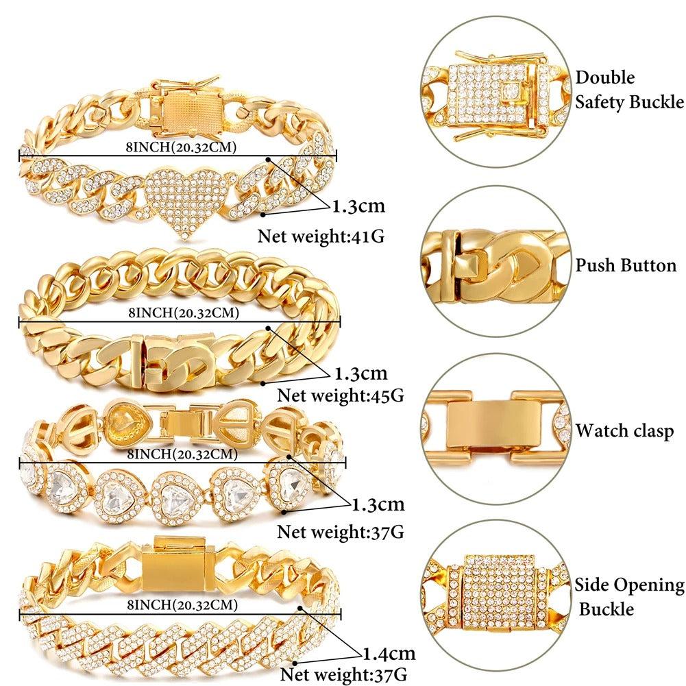 Edelstahl Glitzer Armband "Braccialeto nonloso massiccio no.515" - PITANI