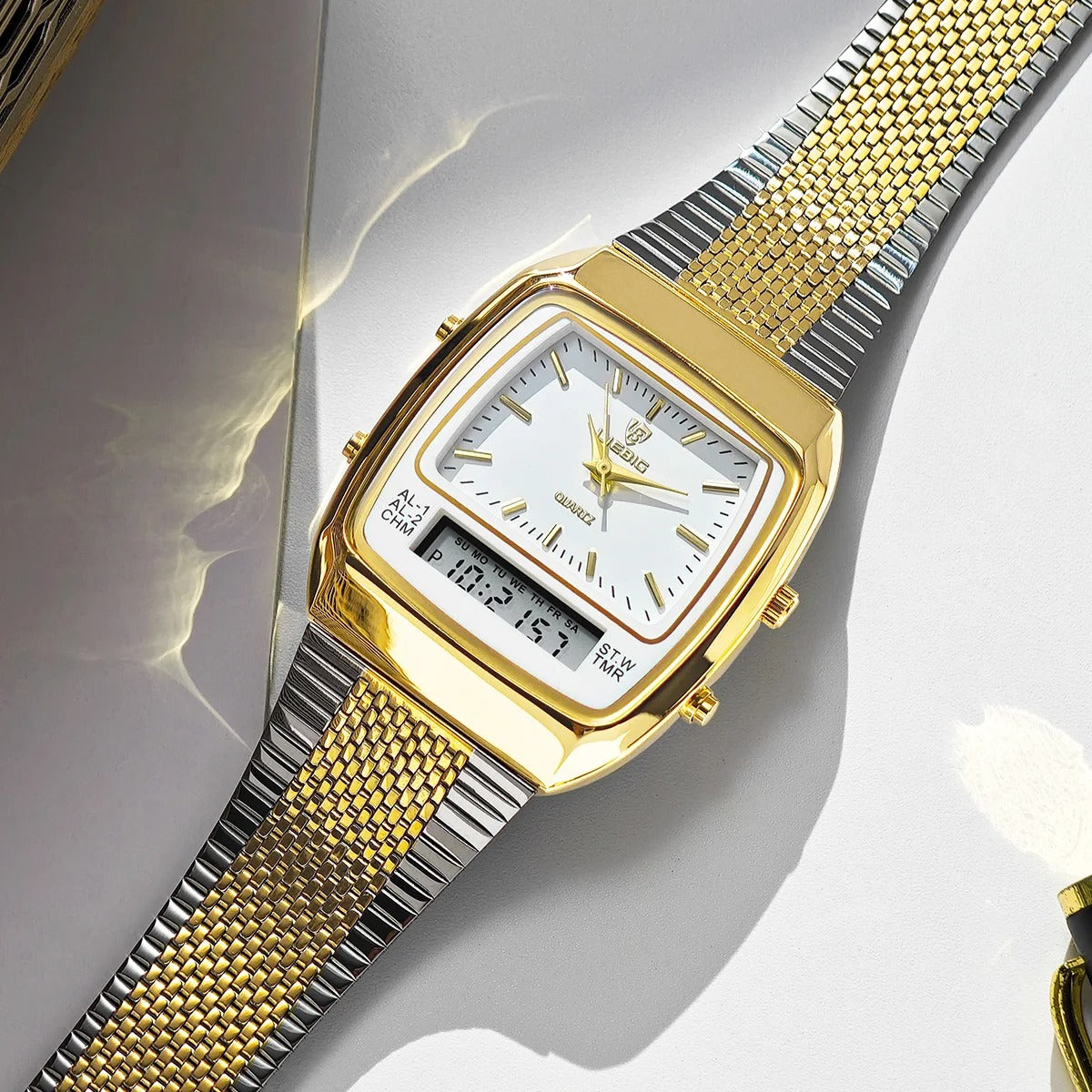 Armbanduhr mit analoger und digitaler Displayanzeige "Doppio Display Di Lusso no.3144" - PITANI