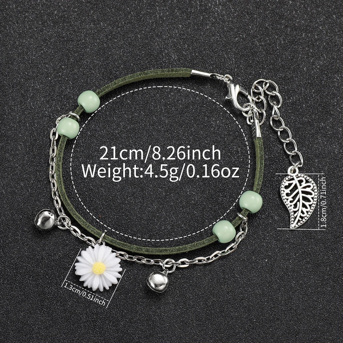 4-teiliges Uhren-Schmuckset „Leather Strap Flower No.6814“ - PITANI