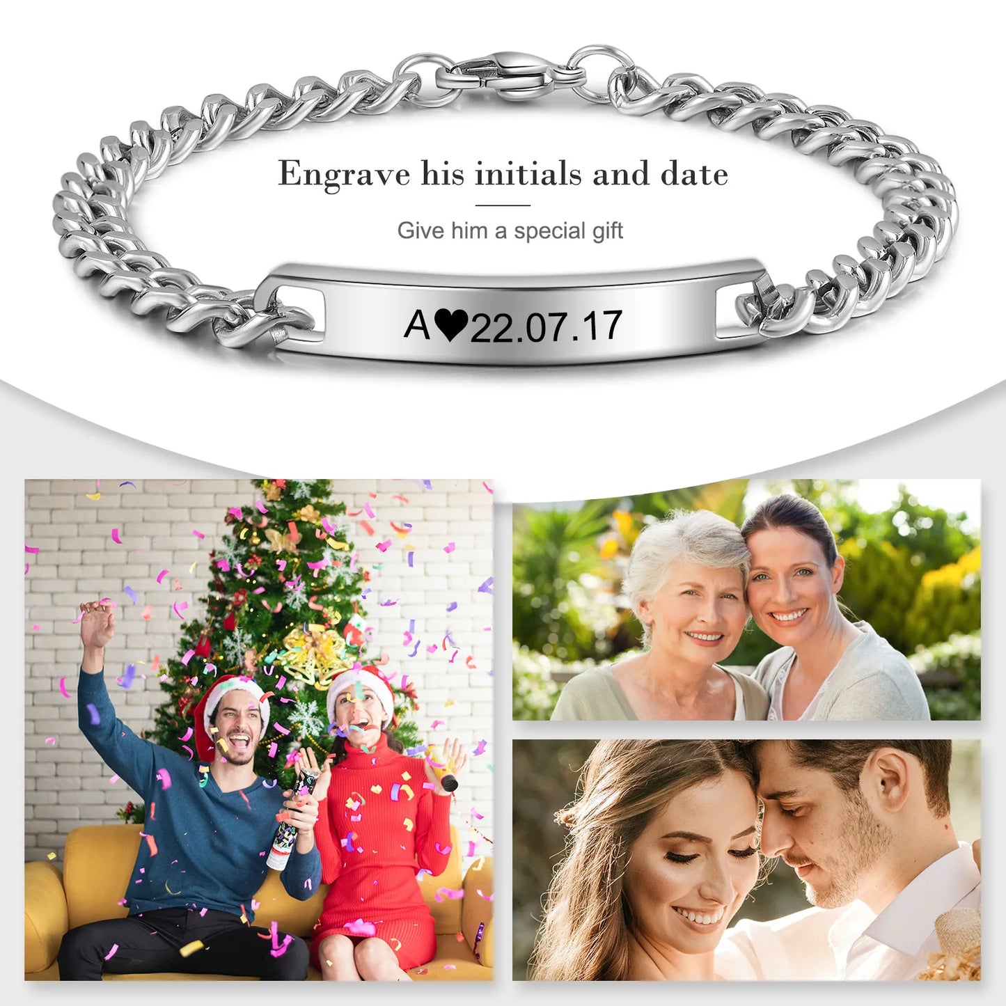 Personalisiertes Edelstahl Armband "Bracciale Per Coppia" - PITANI