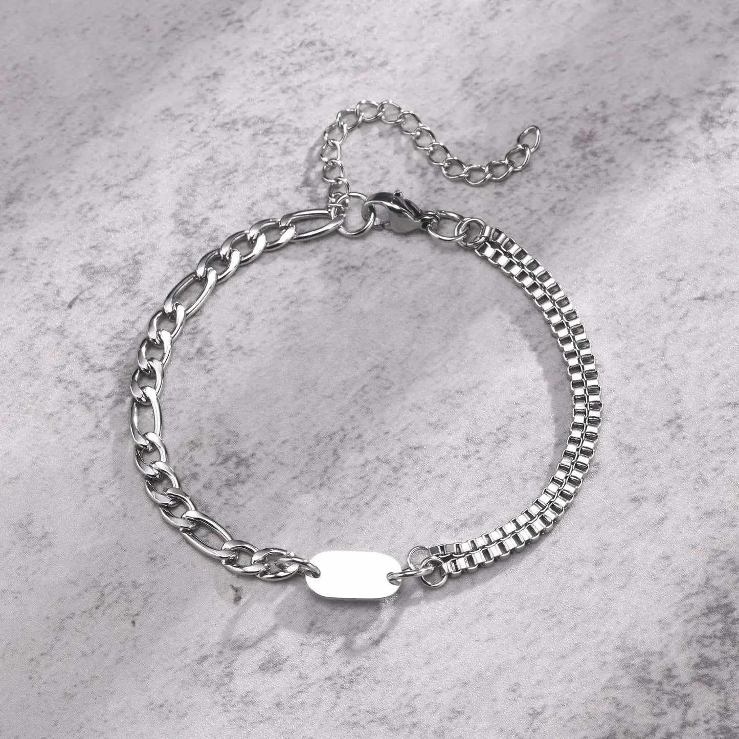 Edelstahl Buchstaben Armband "Scatola a doppio strato no.305" - PITANI