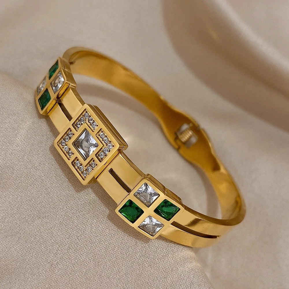 Edelstahl Armband "Verde Smeraldo Bianco no.544" - PITANI