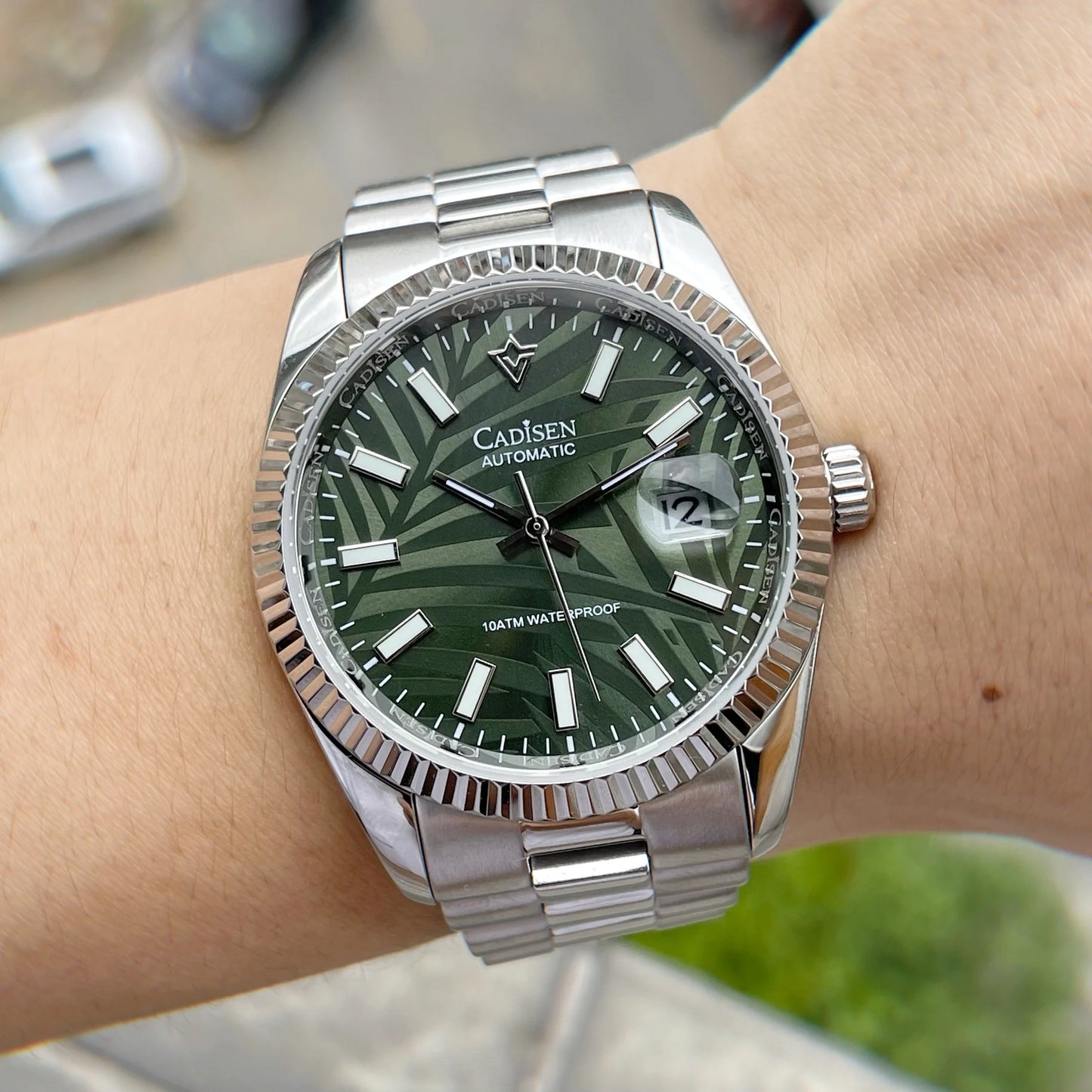 Edelstahl Automatik Armbanduhr "Foglia Di Palma no.418" - PITANI
