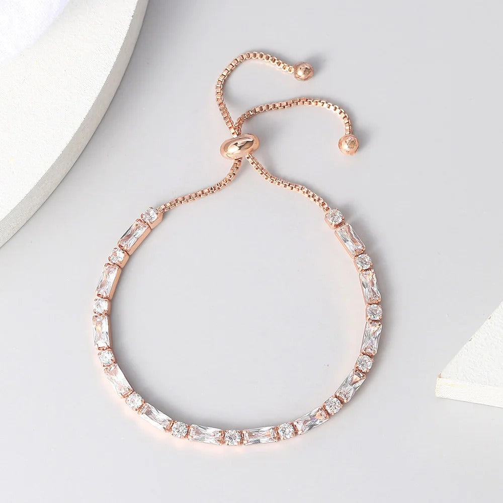 Edelstahl Glitzer Armband "Zircone Trasparente Regolabile no.5304" - PITANI