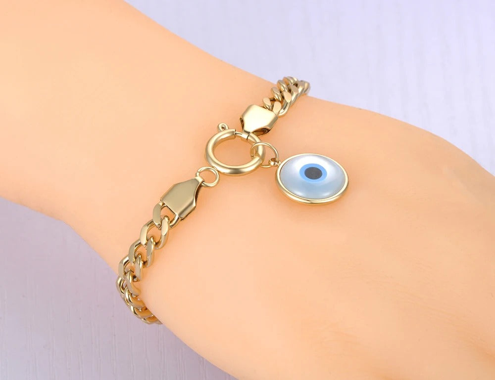 Edelstahl Augen Armband "Occhi Turchi In Acciaio no.522" - PITANI