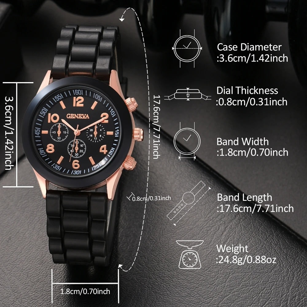 4-teiliges Partner Uhren-Schmuckset „Orologio Al Quarzo Love No.6798“ - PITANI