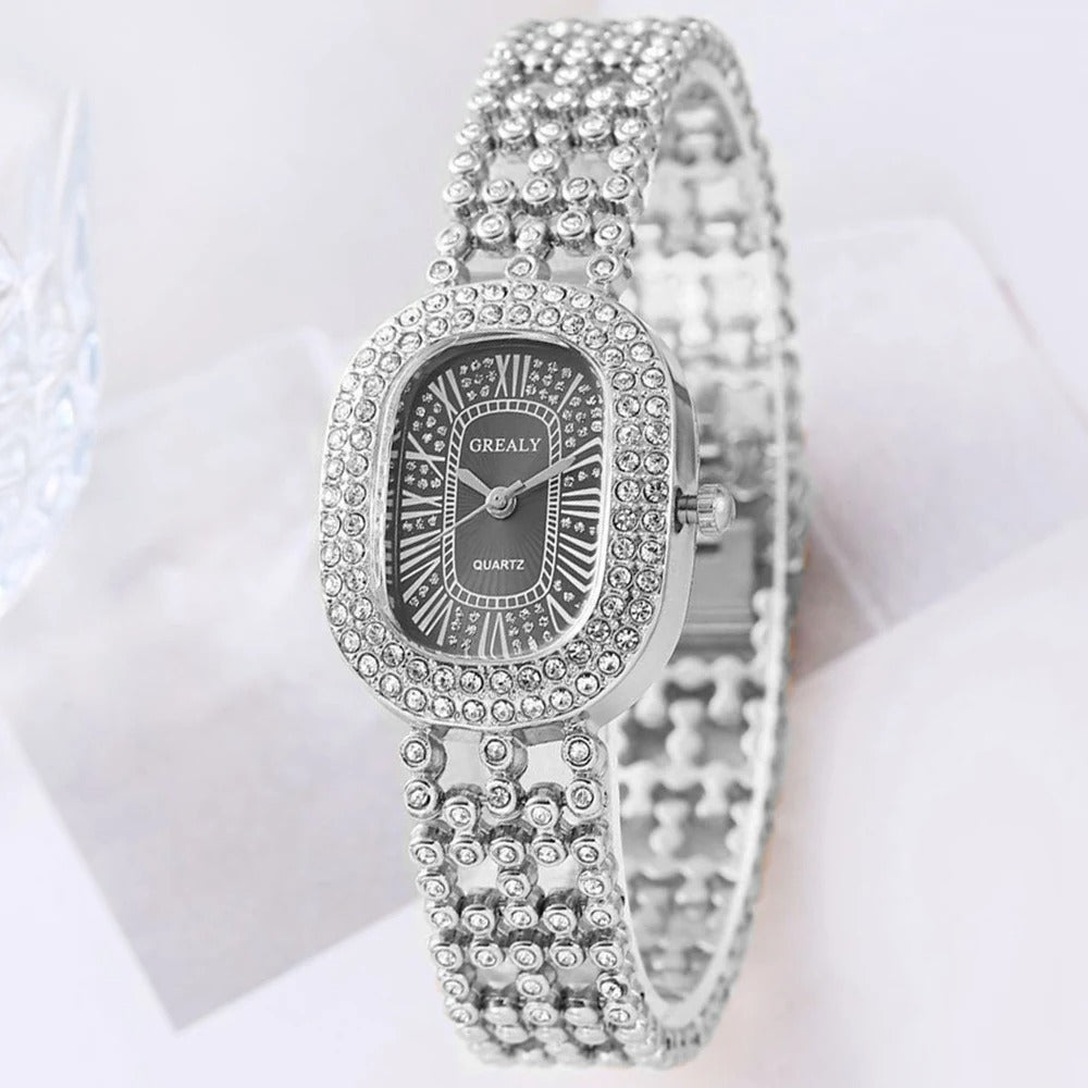 Edelstahl Glitzer Armbanduhr "Orologio Strass Lusso no.3147" - PITANI