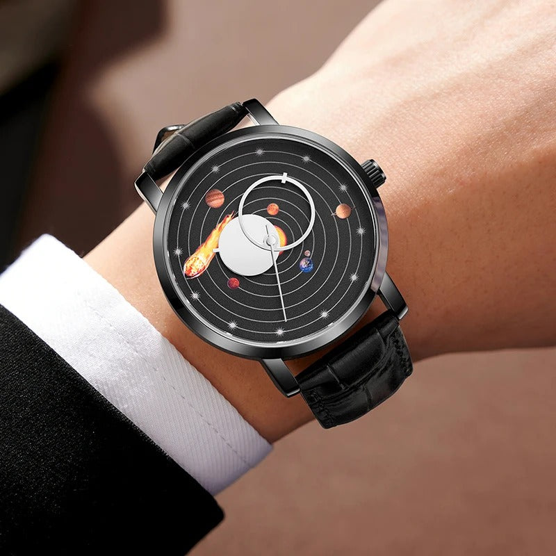 Leder Sonnensystem Optik Armbanduhr "Orologi Da Uomo Solari no.468" - PITANI