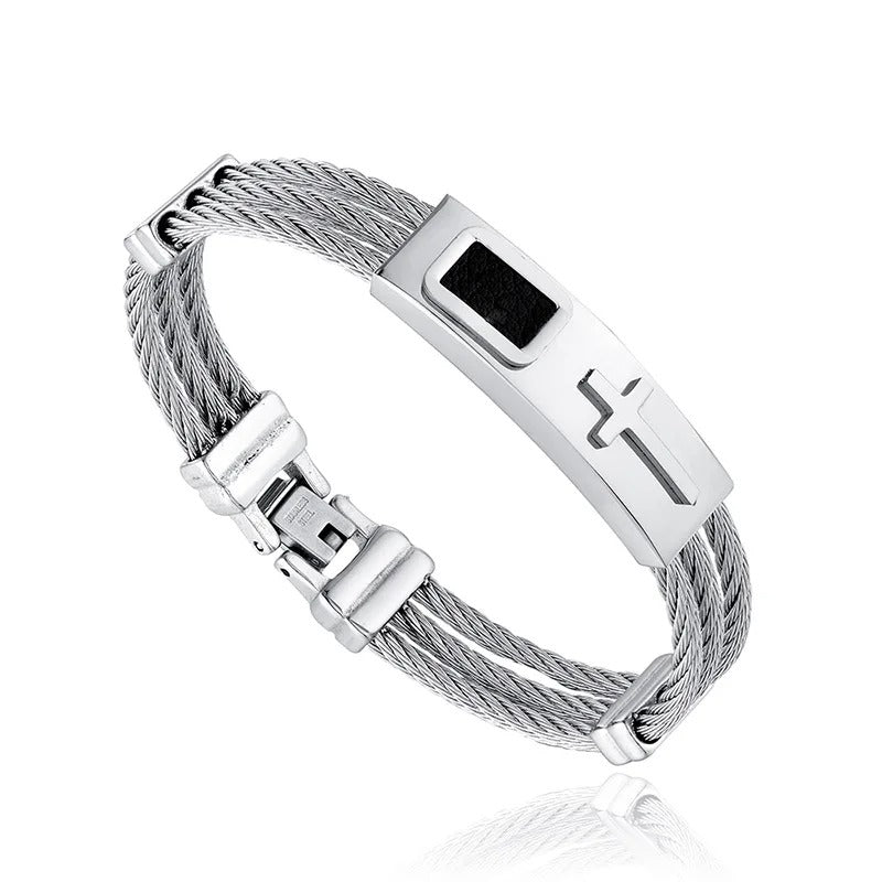 Edelstahl Kreuz Armband "Braccialetto a Croce Vintage no.700" - PITANI