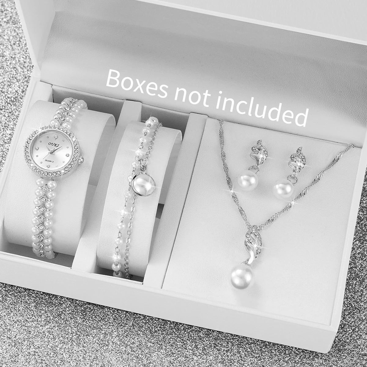 5-teiliges Perlen Uhren-Schmuckset „Orologi Da Donna Perle No.6806“ - PITANI