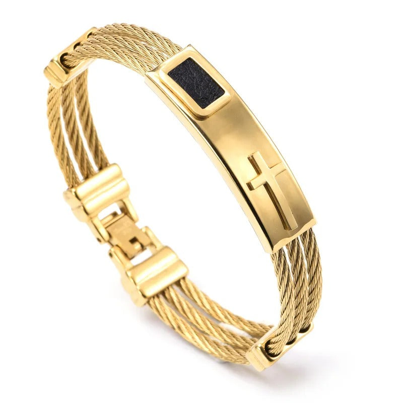 Edelstahl Kreuz Armband "Braccialetto a Croce Vintage no.700" - PITANI