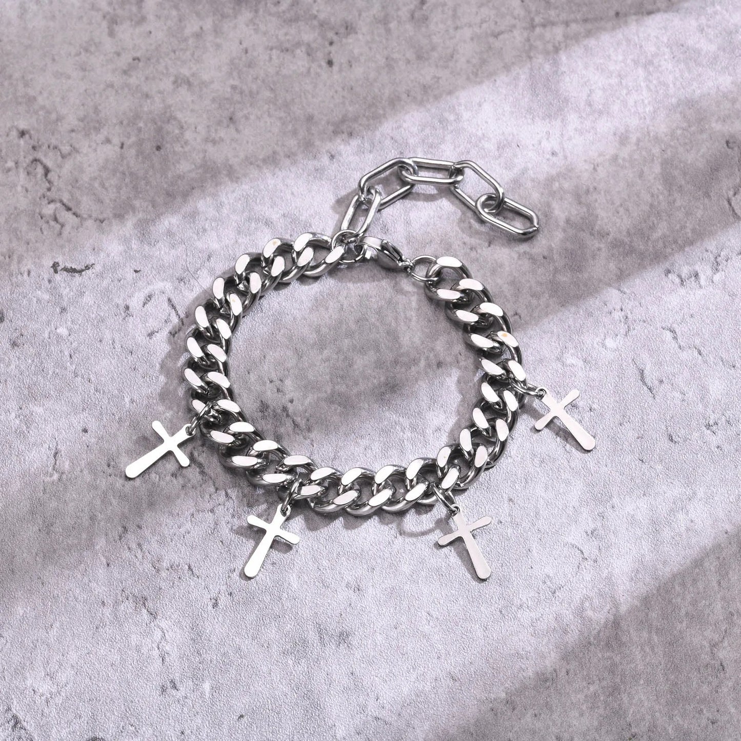 Edelstahl Kreuz Armband mit mehreren Kreuz-Anhänger "Ciondolo a Croce no.5215" - PITANI