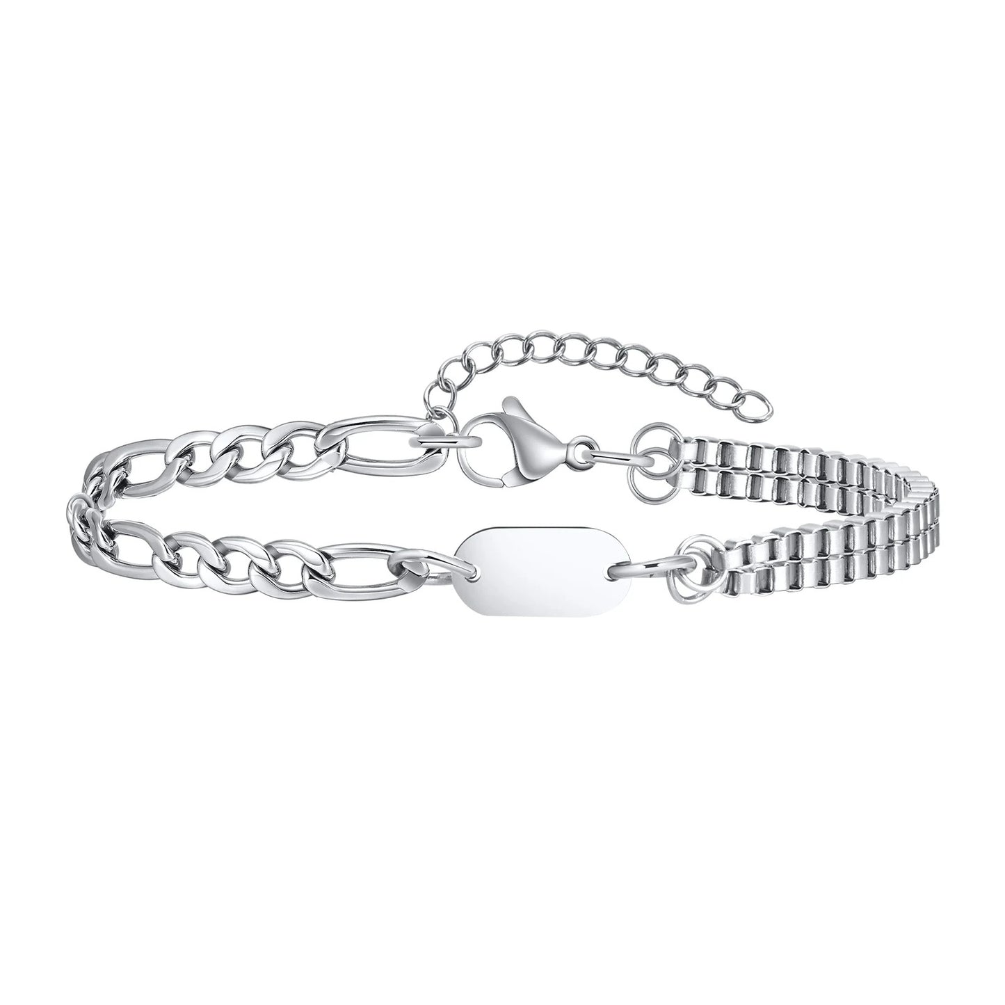 Edelstahl Buchstaben Armband "Scatola a doppio strato no.305" - PITANI