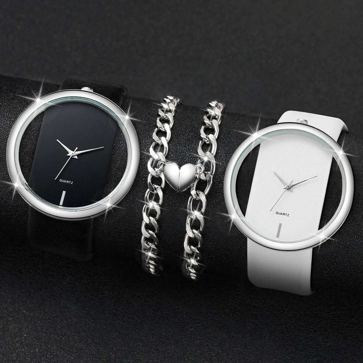 4-teiliges Partner Uhren-Schmuckset „Set Di Orologi Da Polso E Bracciali No.6797“ - PITANI