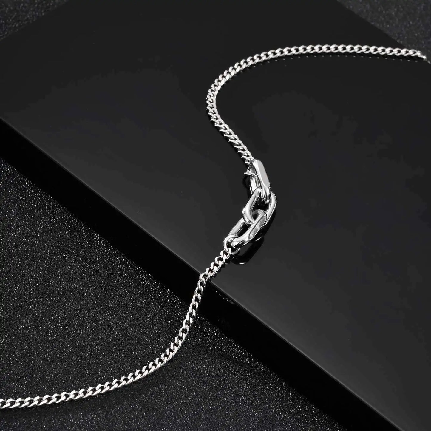Edelstahl Halskette "Collare con maglie in metallo color argento no.4259" - PITANI