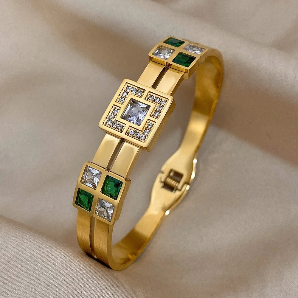 Edelstahl Armband "Verde Smeraldo Bianco no.544" - PITANI