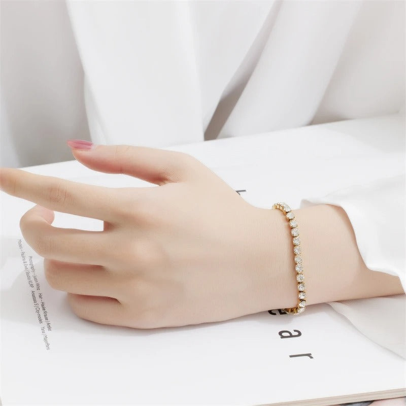 Edelstahl Glitzer Armband mit verschiedenen Zirconia "Minimalismo Incorpora Zircone no.5216" - PITANI
