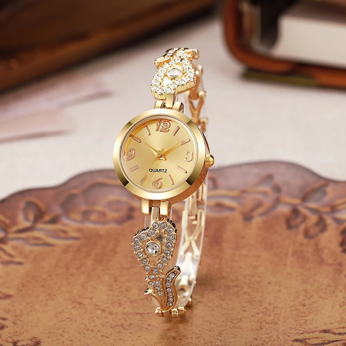 Edelstahl Glitzer Armbanduhr "Orologio Al Quarzo Con Diamanti no.3137" - PITANI