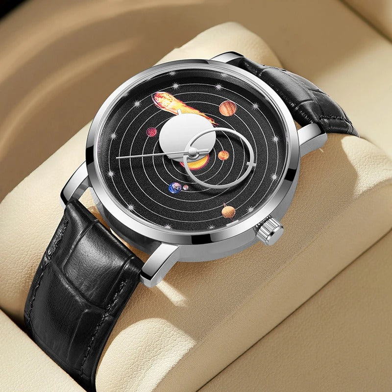 Leder Sonnensystem Optik Armbanduhr "Orologi Da Uomo Solari no.468" - PITANI