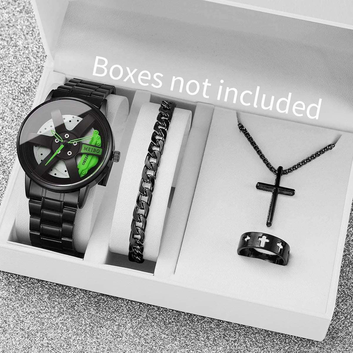 4-teiliges Felgenuhr Geschenkset „Orologio di grande belle mare No.6813“ - PITANI