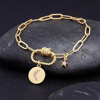 Edelstahl Mond Sterne Armband "Zircone Stella Luna no.545" - PITANI