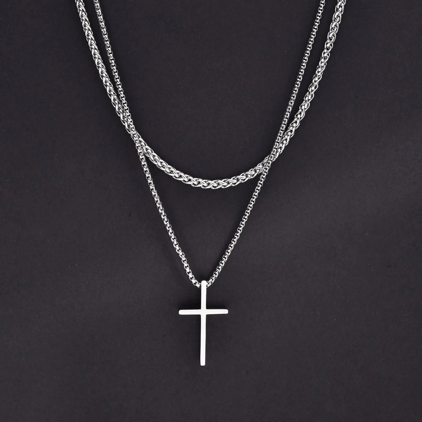 Edelstahl Kreuz Halskette "Ciondolo croce semplice no.4233" - PITANI