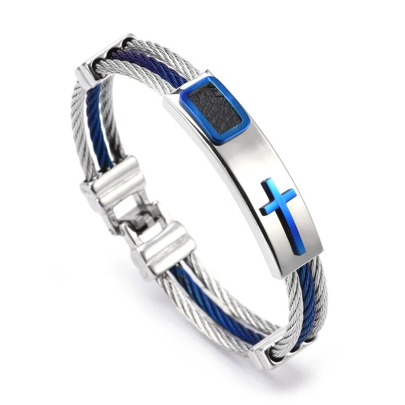 Edelstahl Kreuz Armband "Braccialetto a Croce Vintage no.700" - PITANI