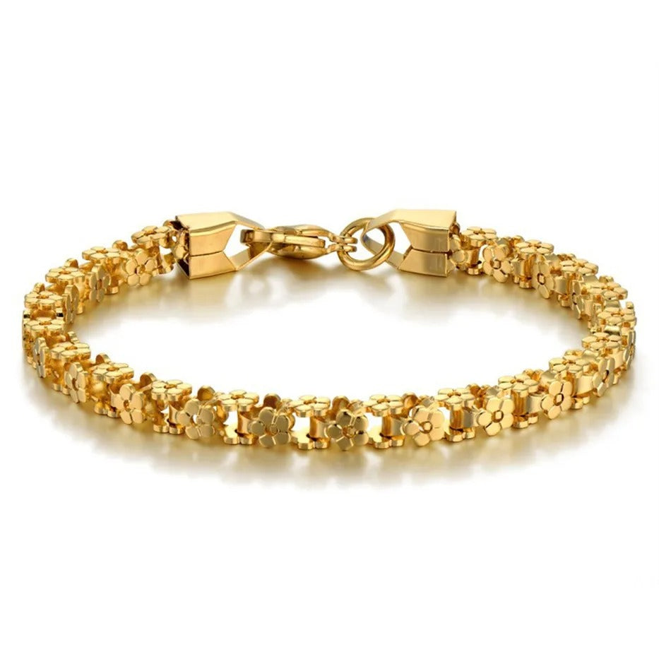 Edelstahl Glitzer Armband "Forma di fiore in acciaio no.516" - PITANI