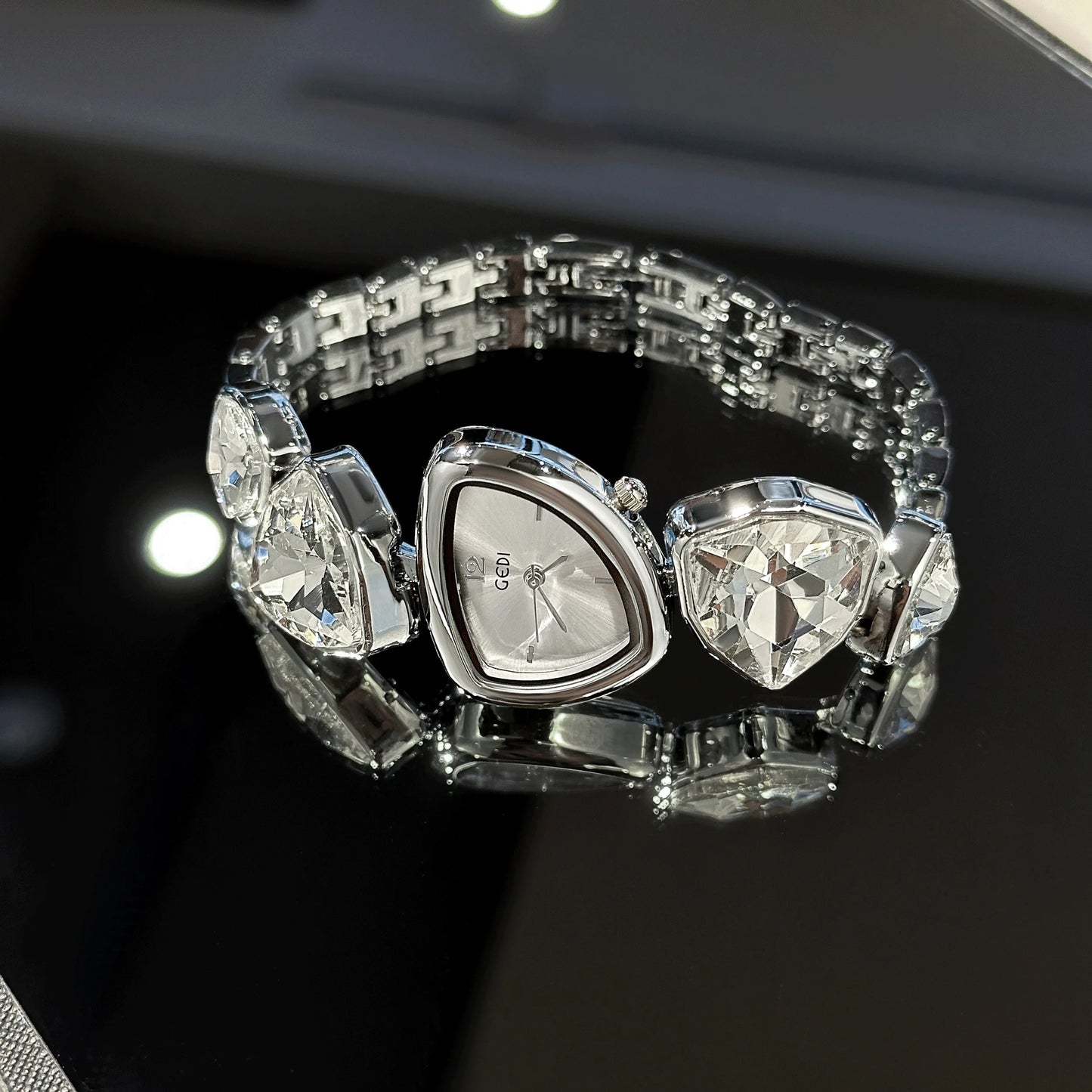 Edelstahl Glitzer Armbanduhr "Orologio Con Bracciale E Diamanti no.157" - PITANI