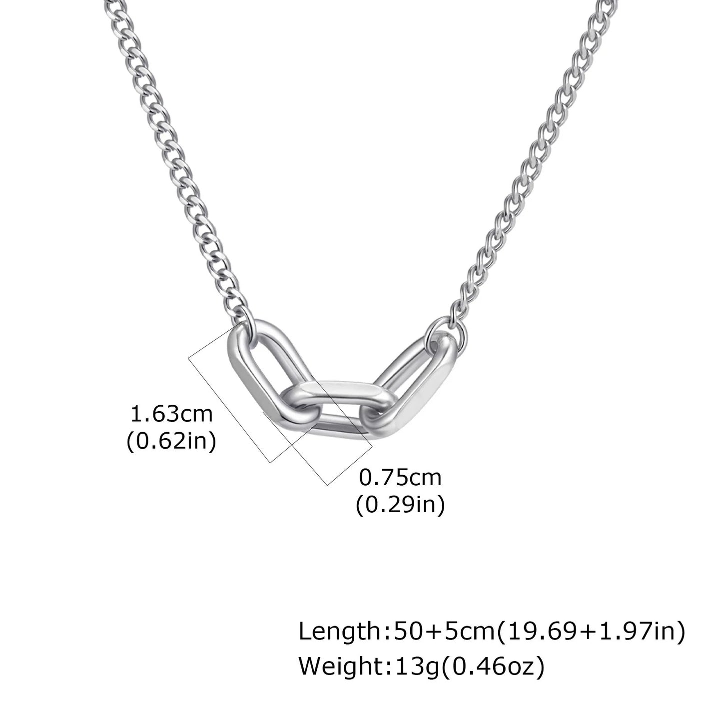 Edelstahl Halskette "Collare con maglie in metallo color argento no.4259" - PITANI