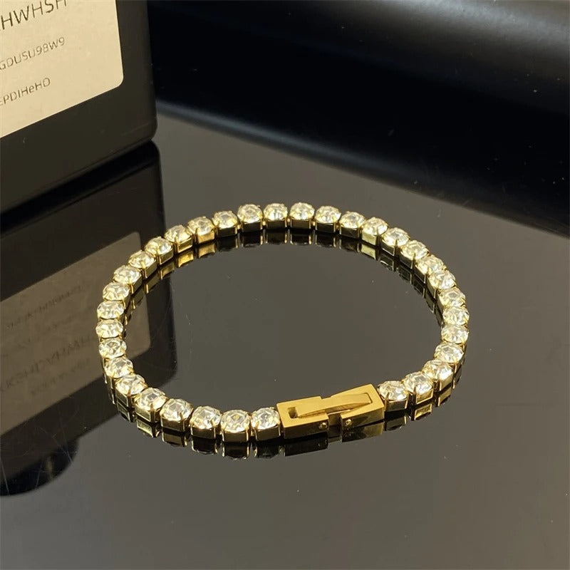 Edelstahl Glitzer Armband mit verschiedenen Zirconia "Minimalismo Incorpora Zircone no.5216" - PITANI