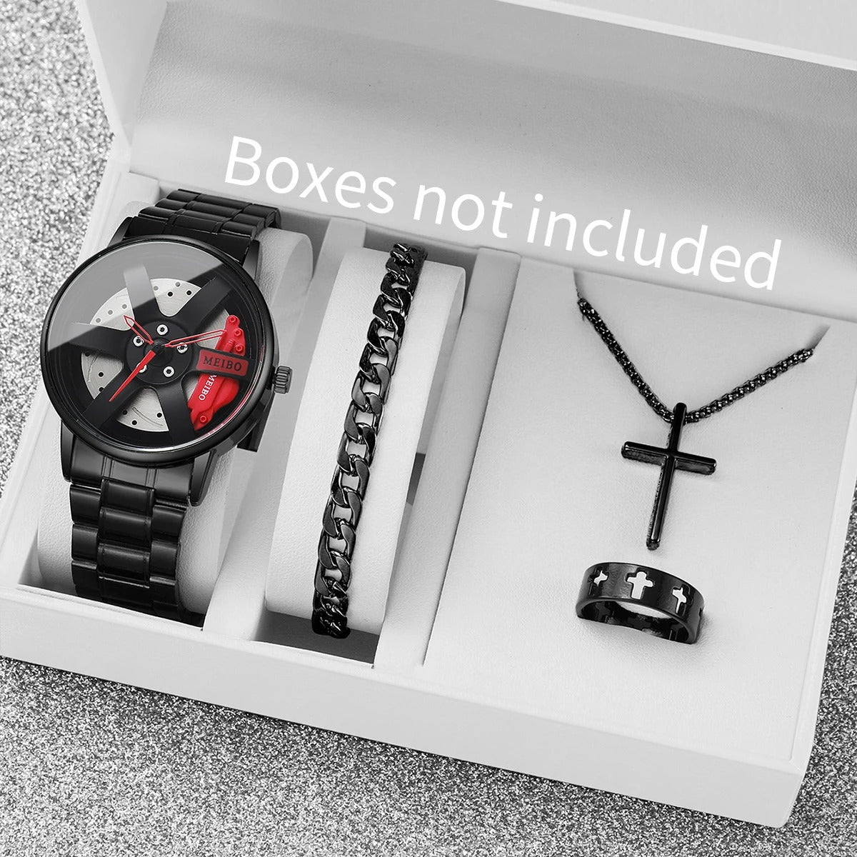 4-teiliges Felgenuhr Geschenkset „Orologio di grande belle mare No.6813“ - PITANI