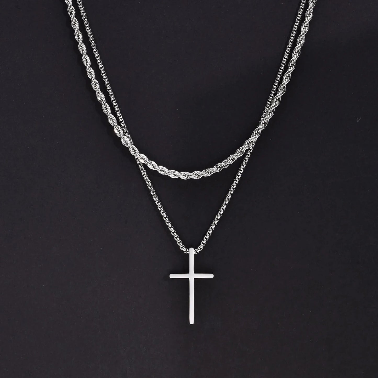 Edelstahl Kreuz Halskette "Ciondolo croce semplice no.4233" - PITANI