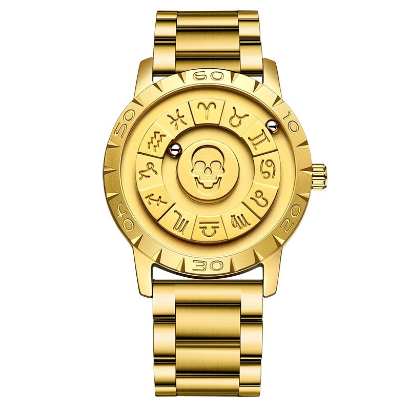 Außergewöhnliche Totenkopf Armbanduhr "Cinturino In Acciaio Inossidabile no.350" - PITANI