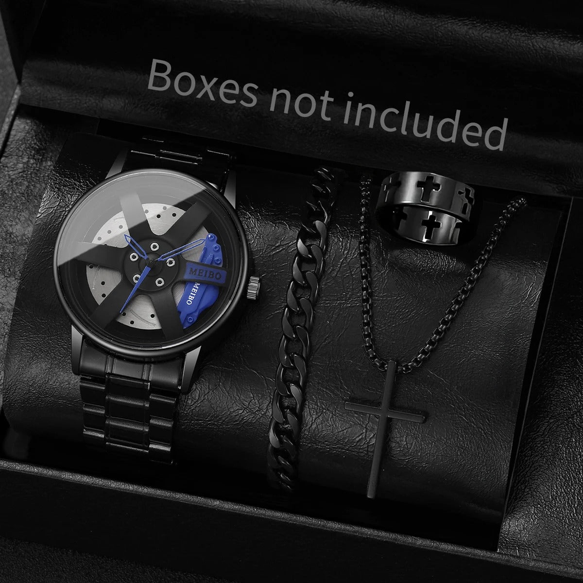 4-teiliges Felgenuhr Geschenkset „Orologio di grande belle mare No.6813“ - PITANI