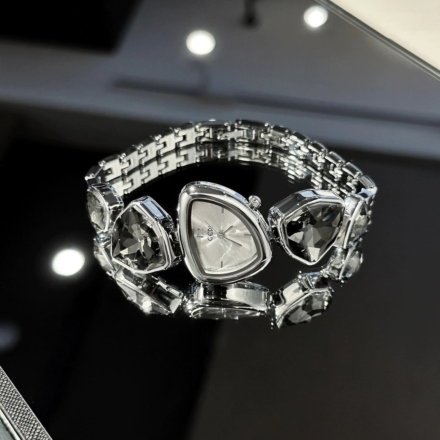 Edelstahl Glitzer Armbanduhr "Orologio Con Bracciale E Diamanti no.157" - PITANI