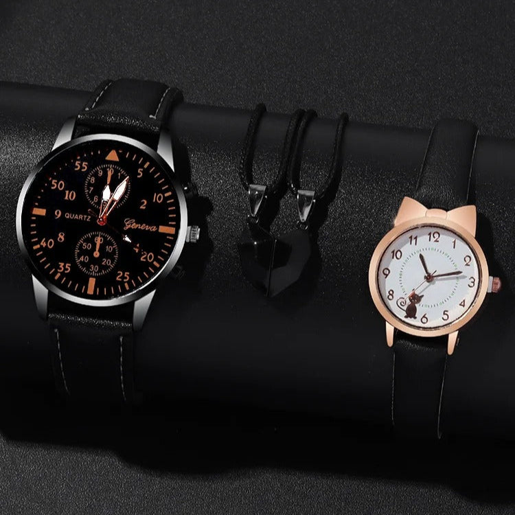 4-teiliges Partner Uhren-Schmuckset „Set Di Collana Combinata No.6796“ - PITANI