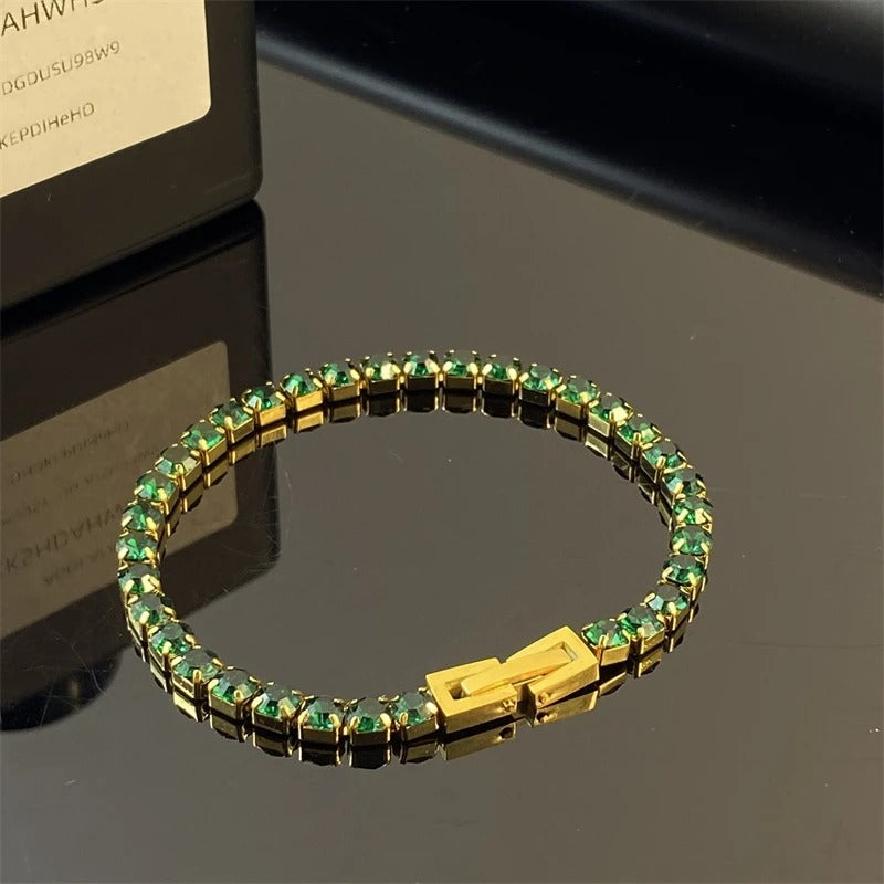 Edelstahl Glitzer Armband mit verschiedenen Zirconia "Minimalismo Incorpora Zircone no.5216" - PITANI