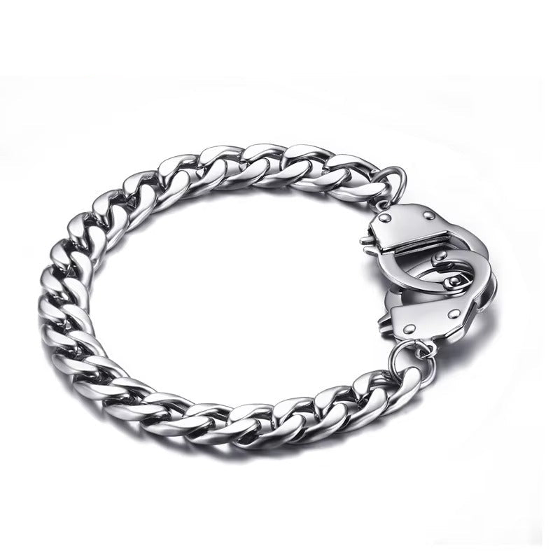 Edelstahl Armband in Handschellen Optik "Bracciale con manette no.5322" - PITANI
