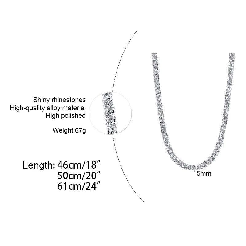 Edelstahl Glitzer Halskette "Collana a catena da tennis no.4234" - PITANI